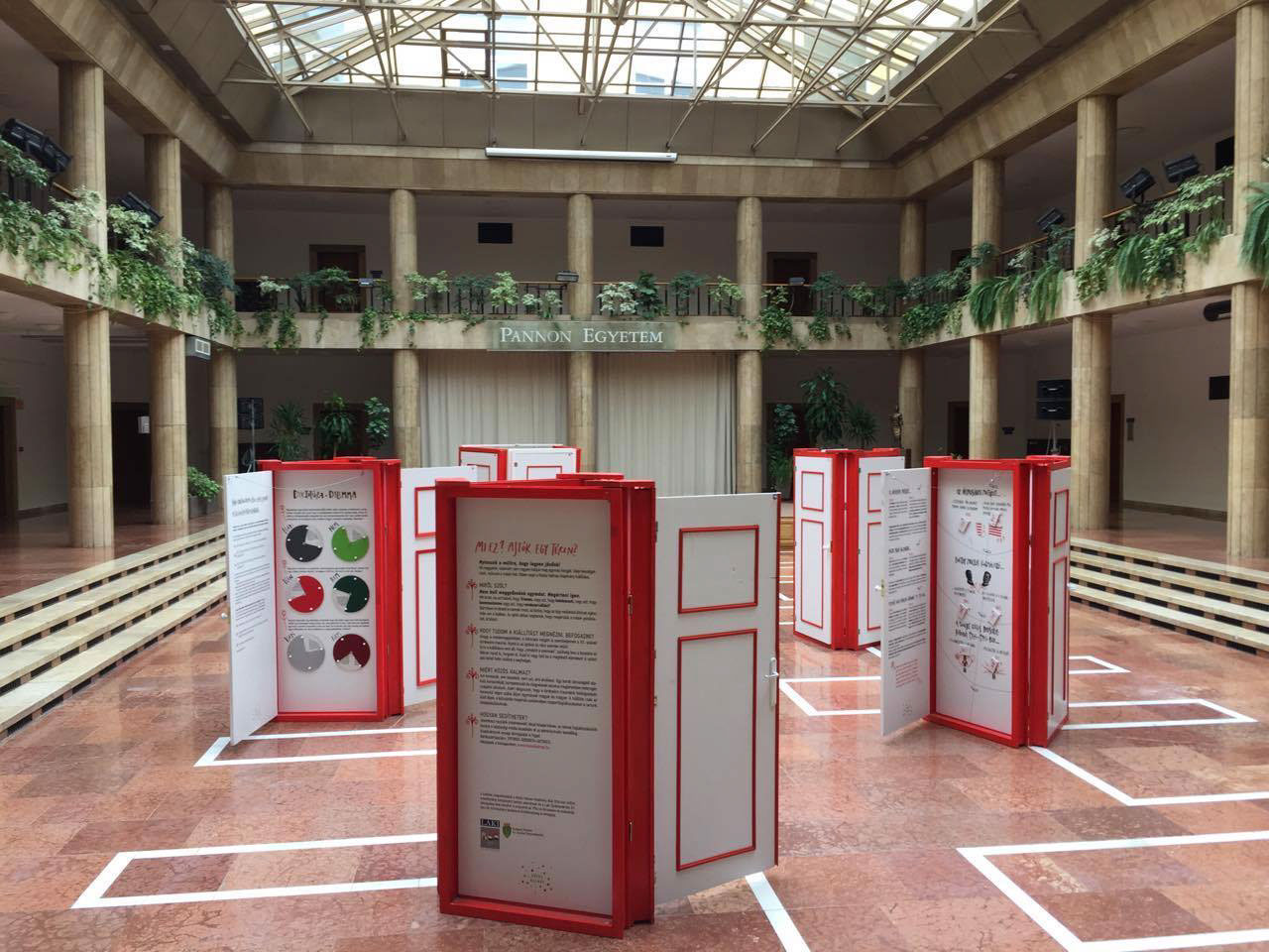 Interactive open air exhibition of doors