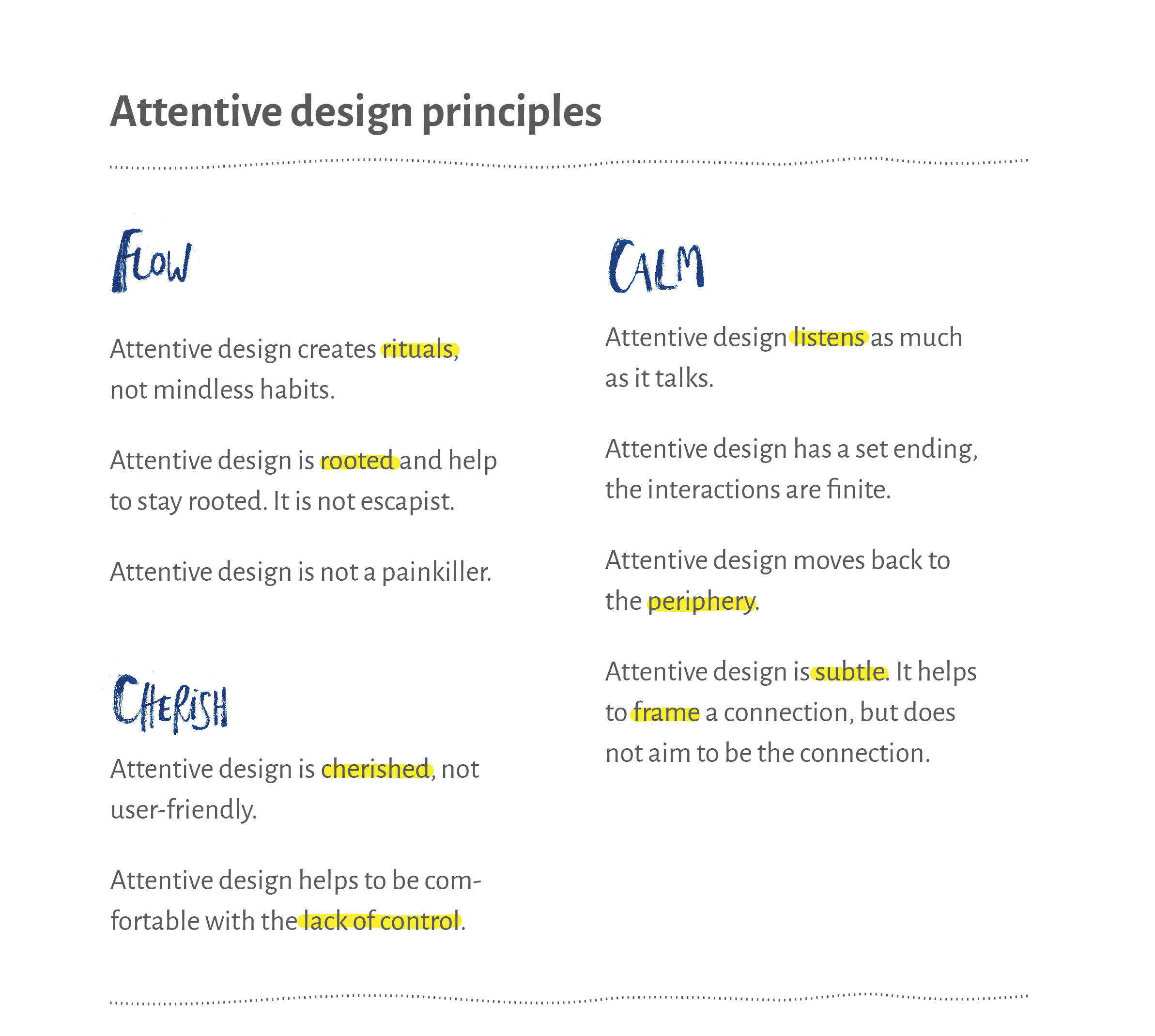 Attentive design principles