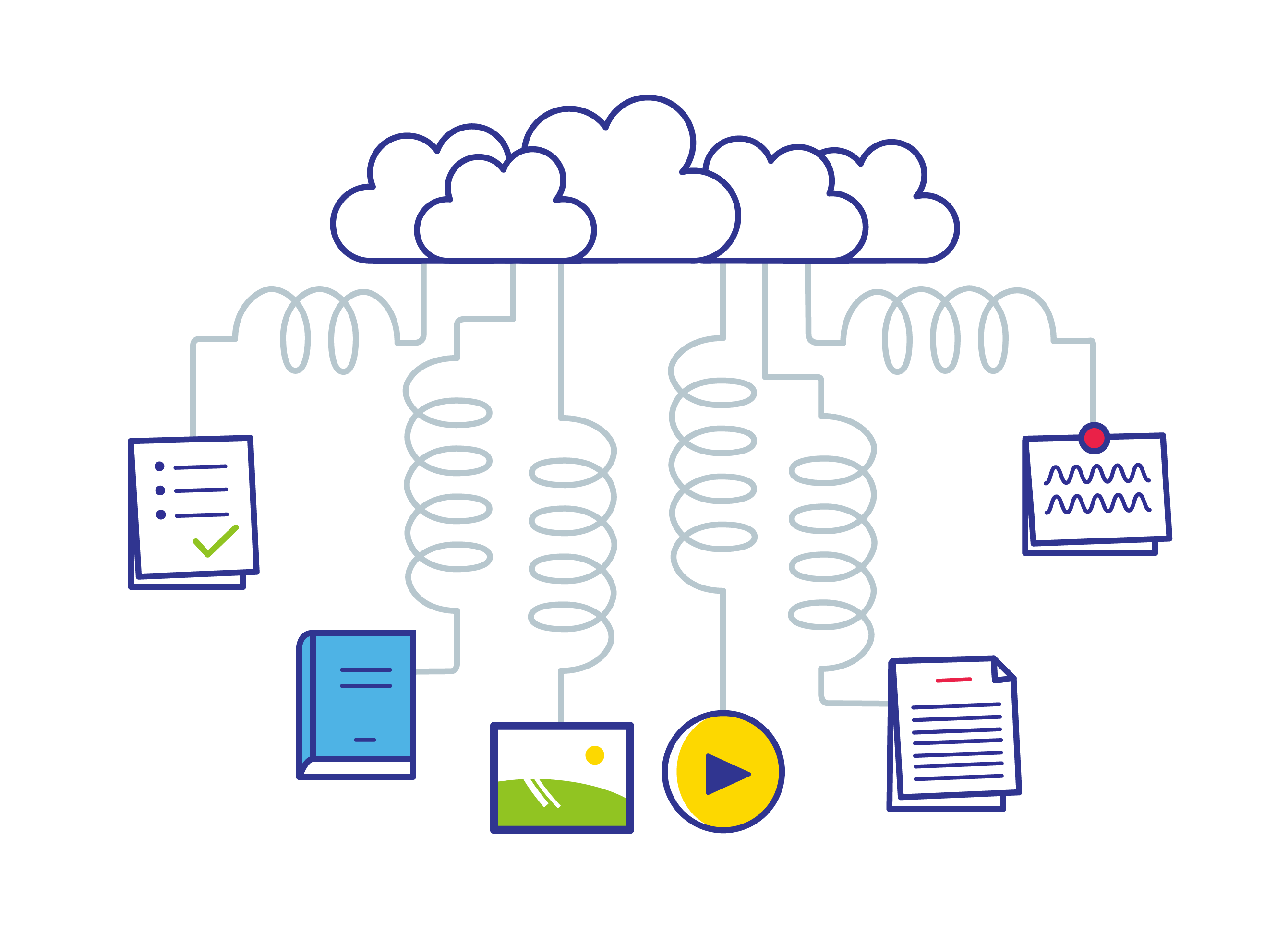 icon set - illustration about a digital cloud