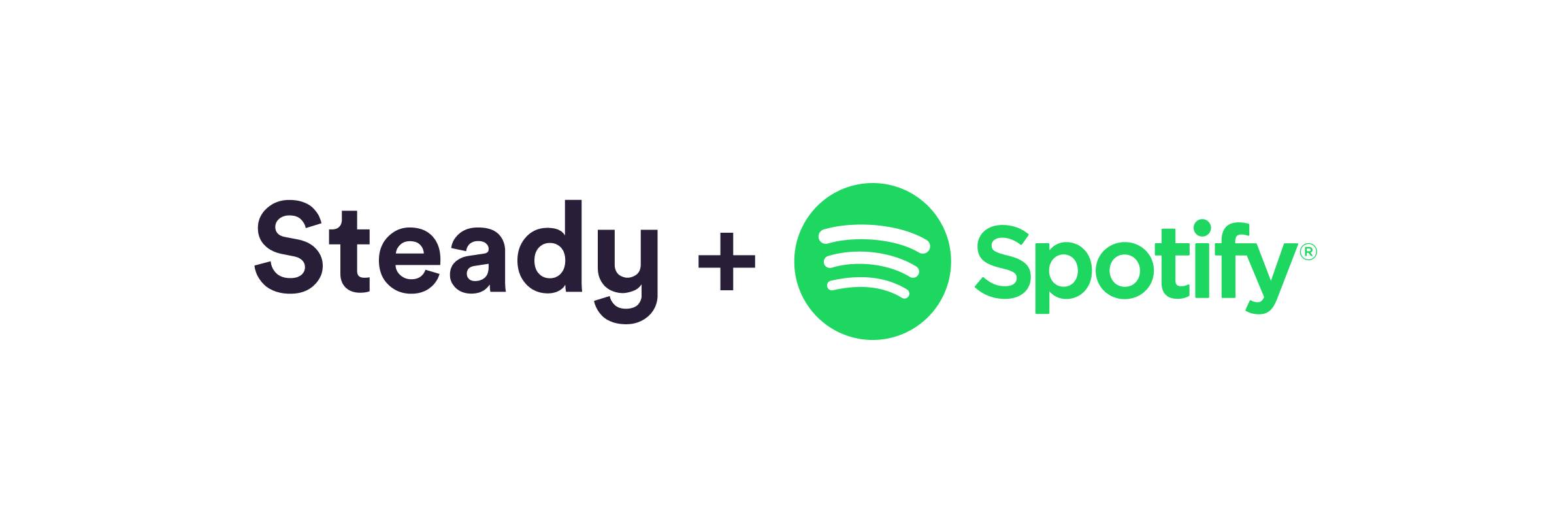 The logos of Steady and Spotify